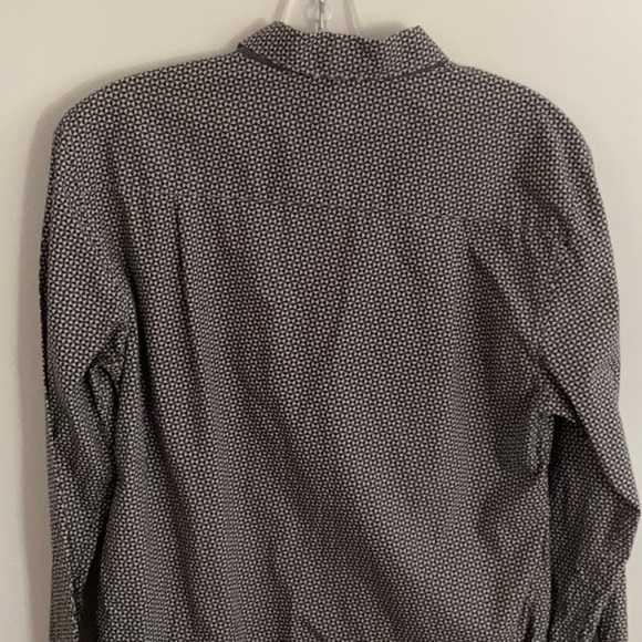 LE31  Black and White Casual Button Down Shirt - Picture 3 of 4